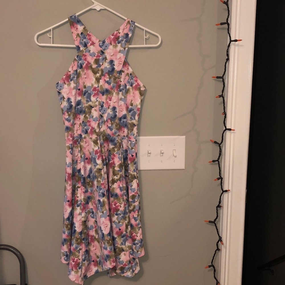 pink flowered dress for juniors